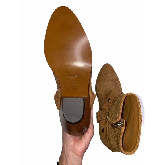 Saint Laurent West Harness Brown Suede Boots 8 - Picture 5 of 5